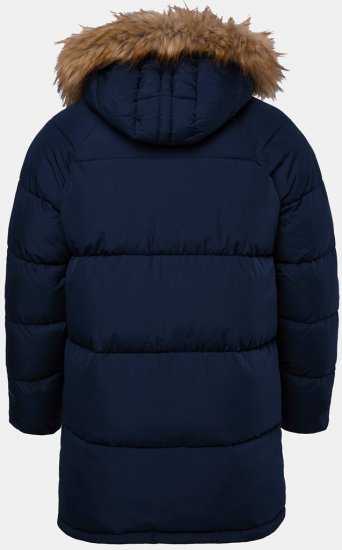 JP1880 Quilted Parka Lightweight and Warm with Faux Fur Hood Navy - Giubbotti - Giubbotti Uomo Taglie Forti