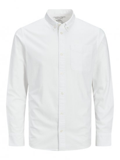 Jack & Jones Brook Oxford Shirt Long Sleeve White - Camicie - Camicie Taglie Forti Uomo