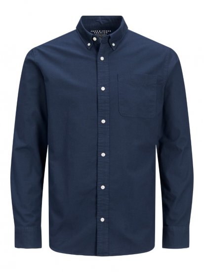 Jack & Jones Brook Oxford Shirt Long Sleeve Navy - Camicie - Camicie Taglie Forti Uomo