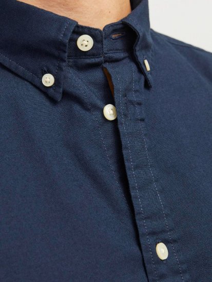 Jack & Jones Brook Oxford Shirt Long Sleeve Navy - Camicie - Camicie Taglie Forti Uomo
