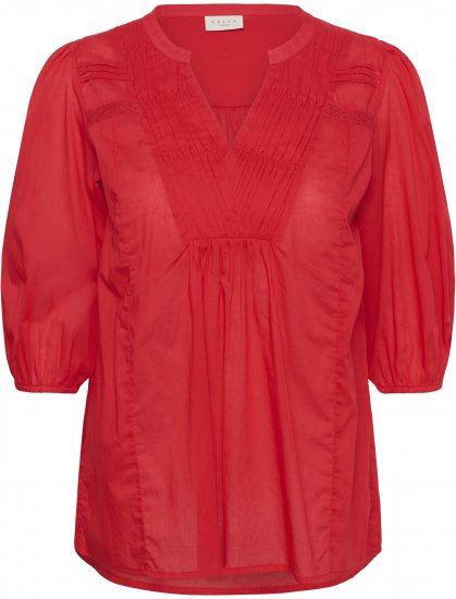 Kaffe Curve Karlia 3/4 Sleeve Blouse Red - Camicette - 