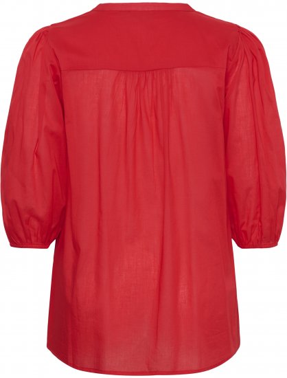 Kaffe Curve Karlia 3/4 Sleeve Blouse Red - Camicette - 