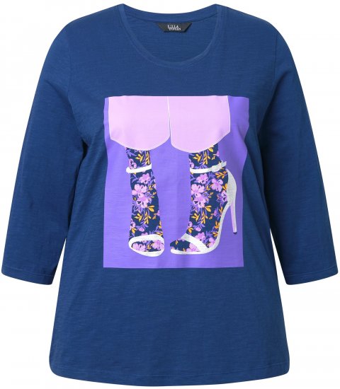 Ulla Popken Fashion Graphic T-Shirt Dark Blue - T-shirt stampate da donna - 