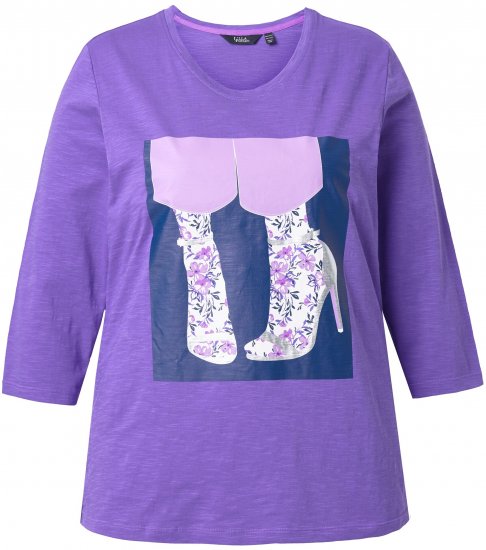 Ulla Popken Fashion Graphic T-Shirt Purple - T-shirt stampate da donna - 