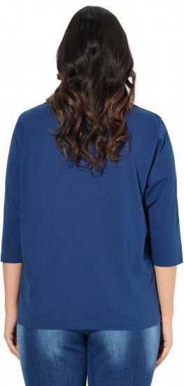 Ulla Popken Inspirational Graphic Lettering 3/4 Sleeve Tee Dark Blue - T-shirt stampate da donna - 