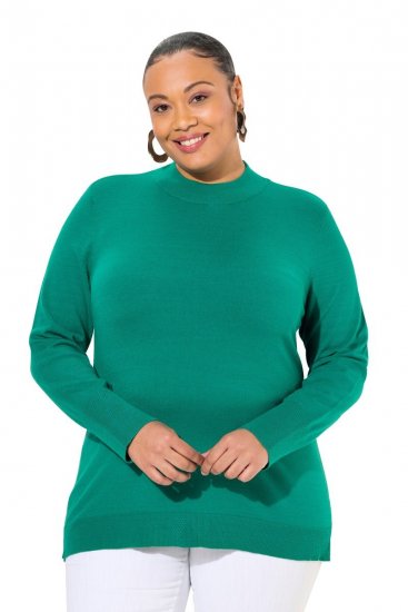 Ulla Popken Long Sleeves Mock Turtleneck Sweater Emerald Green - Felpe & felpe con cappuccio - Felpe, Hoodie e Maglieria Calda
