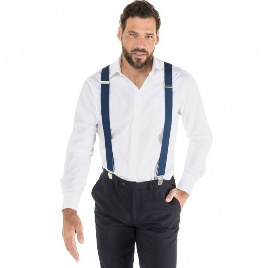 JP1880 Suspenders X-Shape Navy - Tutti i modelli - Taglie Forti Uomo 2XL-14XL