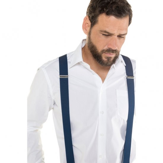 JP1880 Suspenders X-Shape Navy - Tutti i modelli - Taglie Forti Uomo 2XL-14XL