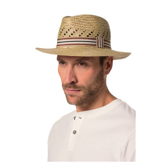 JP1880 Straw Hat Woven Yellow - Accessori - 