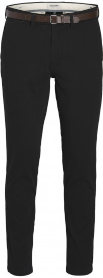 Jack & Jones Marco Adam Belted Slim Fit Chino Pants Black - Jeans & pantaloni - Jeans & Pantaloni Uomo Taglie Forti