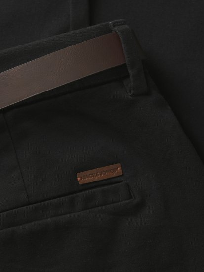 Jack & Jones Marco Adam Belted Slim Fit Chino Pants Black - Jeans & pantaloni - Jeans & Pantaloni Uomo Taglie Forti
