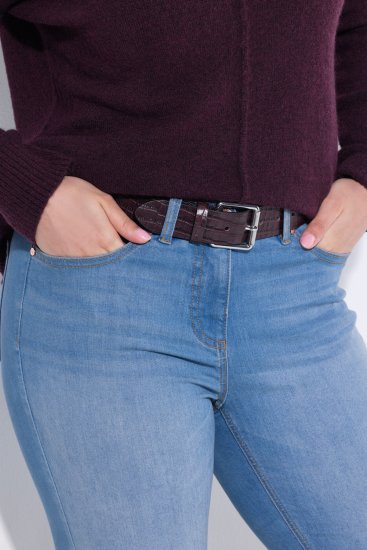 Ulla Popken Snake Embossed Belt Burgundy - Cinture donna - 