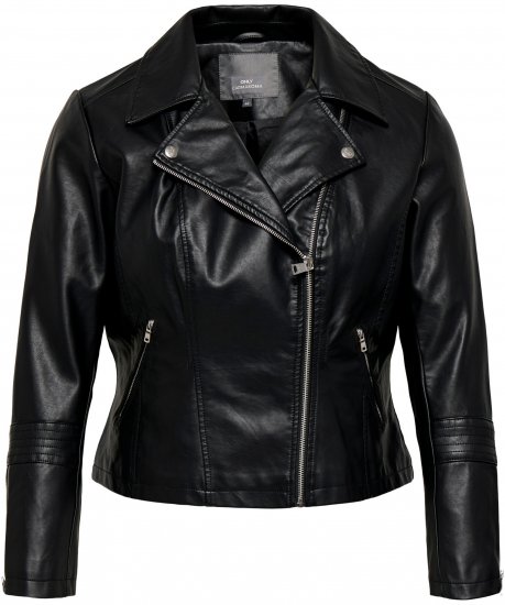 Only Carmakoma Emmy Biker Jacket Black - Giacche in pelle - 