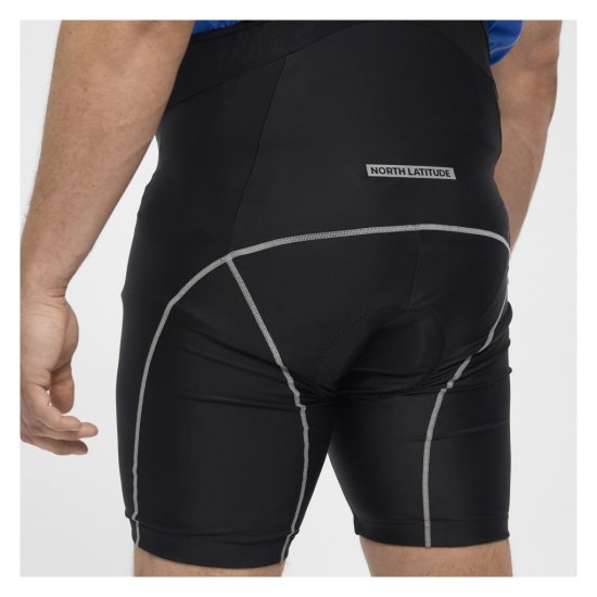 North Latitude Sport Bike Shorts With Suspenders Black - Abbigliamento da ciclismo - 