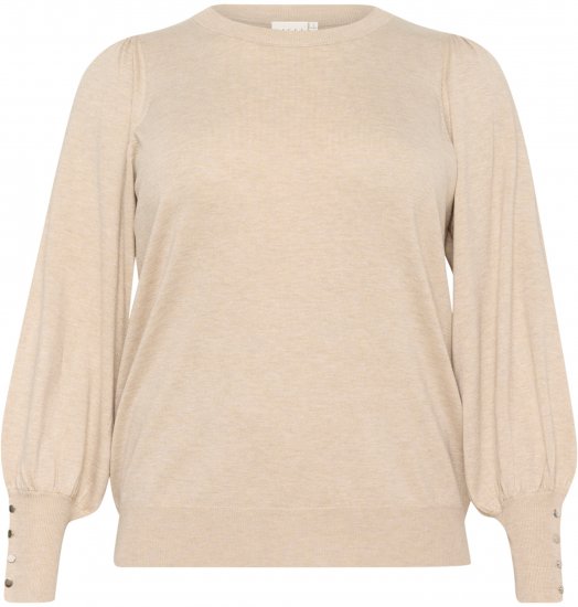 Kaffe Curve Lizzy Maglione a maniche lunghe Beige - Pullover e cardigan - 