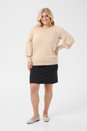Kaffe Curve Lizzy Maglione a maniche lunghe Beige - Pullover e cardigan - 