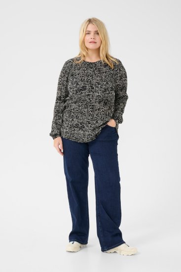 Kaffe Curve Mila Ami Blusa Nero/Turtledove - Camicie e tuniche - 
