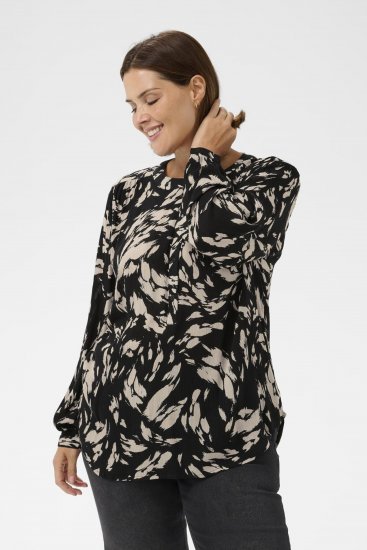 Kaffe Curve Mila Ami Blusa Nero - Camicie e tuniche - 