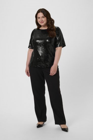 Kaffe Curve Mirana Sequin Blouse Black - Camicette - 