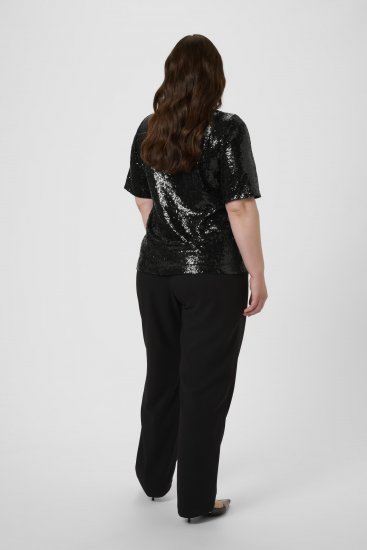 Kaffe Curve Mirana Sequin Blouse Black - Camicette - 