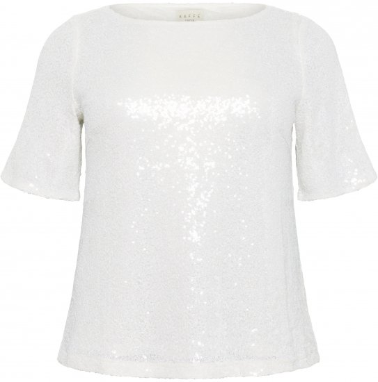 Kaffe Curve Mirana Sequin Blouse Chalk - Camicette - 