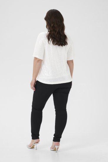 Kaffe Curve Mirana Sequin Blouse Chalk - Camicette - 