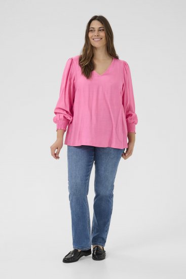 Kaffe Curve Sofia Blouse Pink Power - Camicette - 