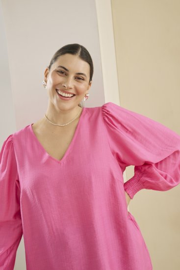 Kaffe Curve Sofia Blouse Pink Power - Camicette - 