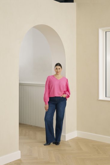 Kaffe Curve Sofia Blouse Pink Power - Camicette - 