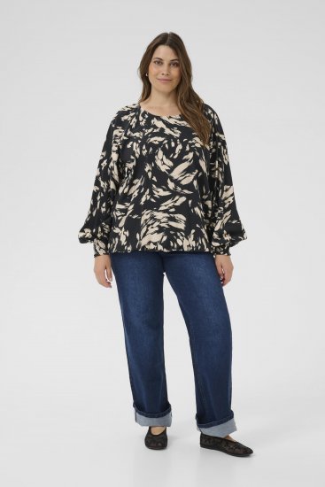 Kaffe Curve Olla Blusa a maniche lunghe Nero - Camicie e tuniche - 