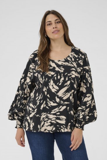 Kaffe Curve Olla Blusa a maniche lunghe Nero - Camicie e tuniche - 