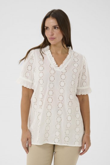 Kaffe Curve Dina Blouse White - Camicette - 