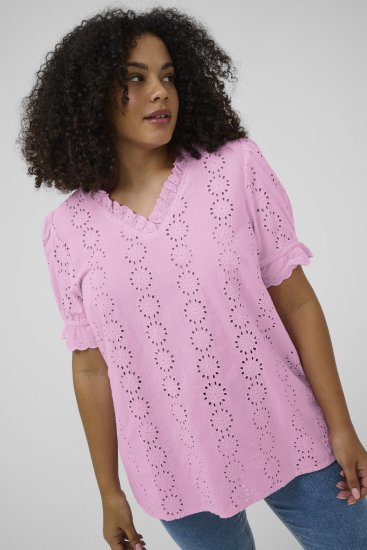 Kaffe Curve Dina Blouse Pink Frosting - Camicette - 