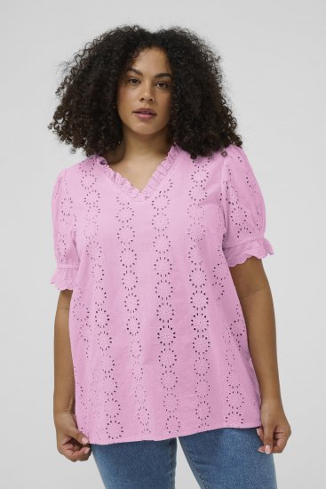 Kaffe Curve Dina Blouse Pink Frosting - Camicette - 