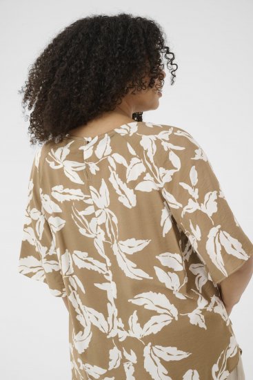 Kaffe Curve Marla Blouse Oak Chalk Leaf - Camicette - 