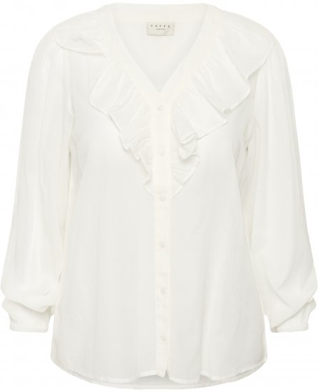 Kaffe Curve Lana Frill Blouse White - Camicette - 