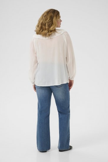 Kaffe Curve Lana Frill Blouse White - Camicette - 