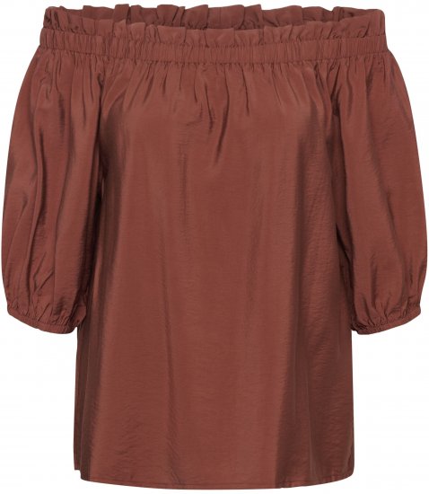 Kaffe Curve Neela Off-Shoulder Blouse Henna Brown - Camicie e tuniche - 