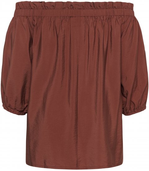 Kaffe Curve Neela Off-Shoulder Blouse Henna Brown - Camicie e tuniche - 