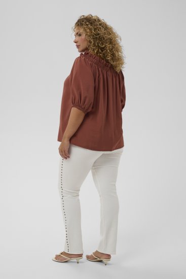 Kaffe Curve Neela Off-Shoulder Blouse Henna Brown - Camicie e tuniche - 