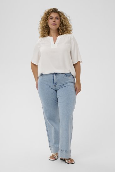 Kaffe Curve Mina Lace Blouse Chalk White - Camicie e tuniche - 