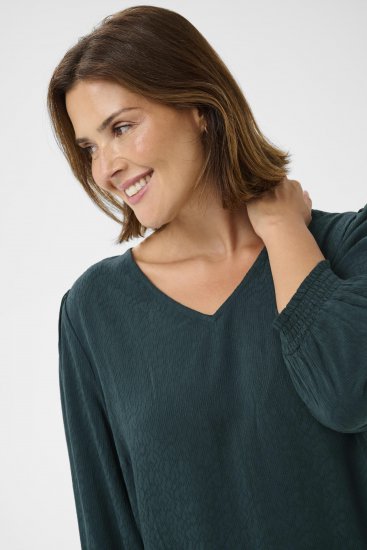 Kaffe Curve Pippi Blouse 3/4 Sleeve Magical Forest Green - Camicie e tuniche - 