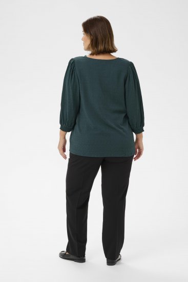 Kaffe Curve Pippi Blouse 3/4 Sleeve Magical Forest Green - Camicie e tuniche - 