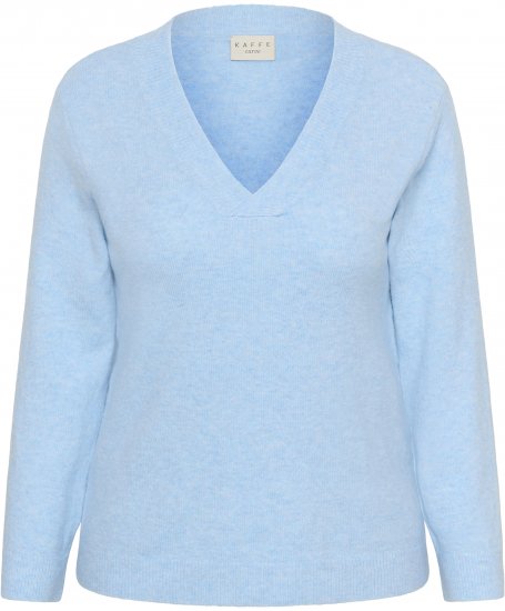 Kaffe Curve Jilanda V-Neck Pullover Blue - Pullover e cardigan - 
