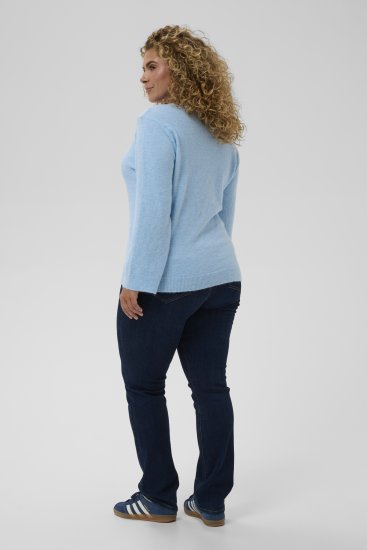 Kaffe Curve Jilanda V-Neck Pullover Blue - Pullover e cardigan - 