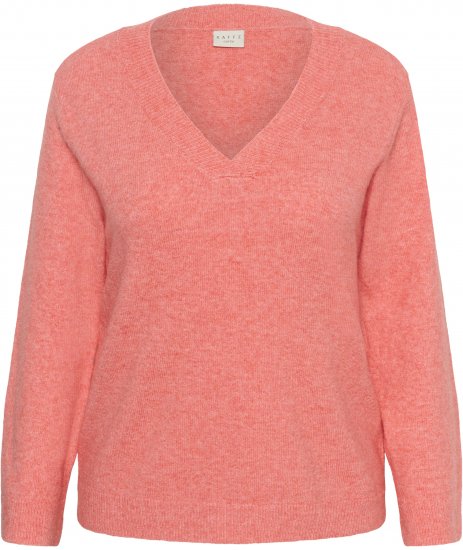 Kaffe Curve Jilanda V-Neck Pullover Red - Pullover e cardigan - 