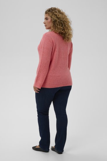 Kaffe Curve Jilanda V-Neck Pullover Red - Pullover e cardigan - 