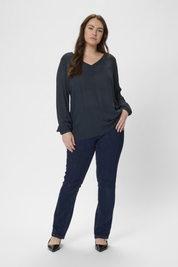 Kaffe Curve Ami Manica lunga Blusa Blu navy notte - T-shirt - 