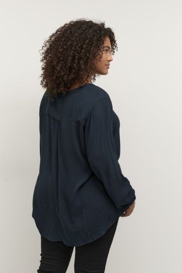 Kaffe Curve Ami Manica lunga Blusa Blu navy notte - T-shirt - 