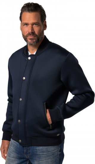 JP1880 College Jacket Scuba Fabric with Zipper Navy - Giubbotti - Giubbotti Uomo Taglie Forti